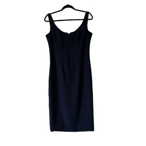 Emma Navy Sweetheart Neckline Sleeveless Sheath Dress Cocktail Midi Career
